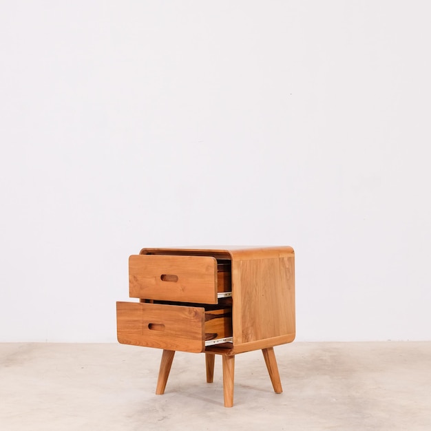 Mahogany wood nightstand details