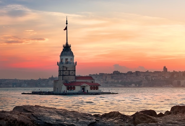 Maiden's Tower in the waters of Bosphorus, Istanbul