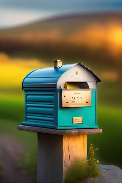 Mailbox with nature blur background