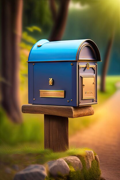 Mailbox with nature blur background