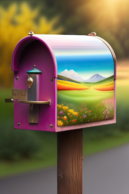 Mailbox with nature blur background