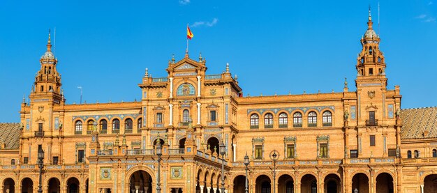 Main building of plaza de espana an architecture complex in seville spain andalusia