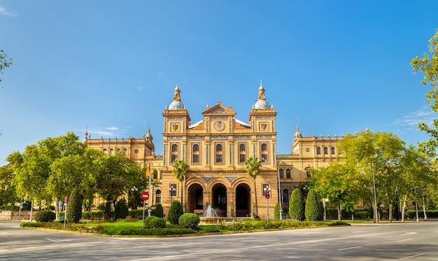 Main building of Plaza de Espana, an architecture complex in Seville - Spain, Andalusia