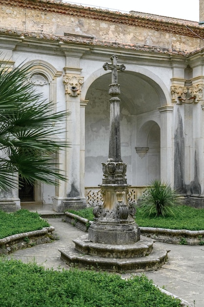 Main cloister of Certosa of The Certosa di Padula a monastery in the province of Salerno in Campania Italy