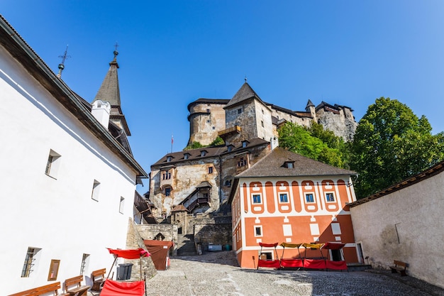 The main courtyard of the medieval Orava Castle. Oravsky Podzamok, Slovakia