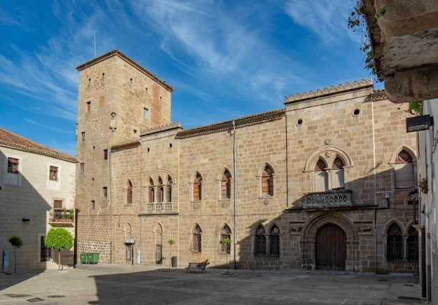 Main facade of the Monroy Palace in Plasencia Spain