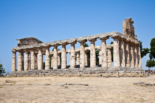 The main features of the site today are the standing remains of three major temples in Doric style, dating from the first half of the 6th century BC