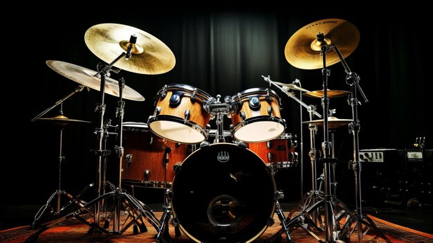Photo main parts of a drum set