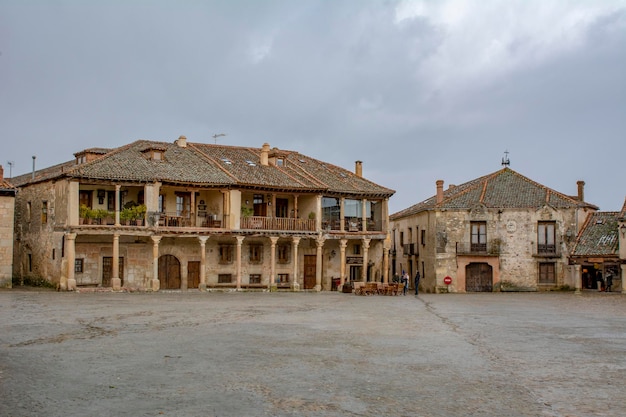 Main square of Pedraza Segovia province Spain