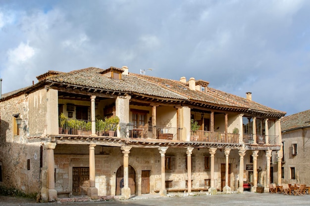 Main square of Pedraza Segovia province Spain