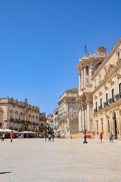 The main town square in Syracuse a city of Sicily in Italy