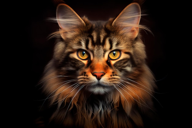 Maine coon cat Portrait of a cat AI Generated