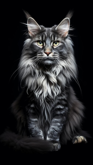 Maine Coon Full Body Photo Illustration