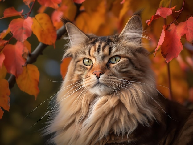 The Maine Coon39s Majesty in a Maple Tree