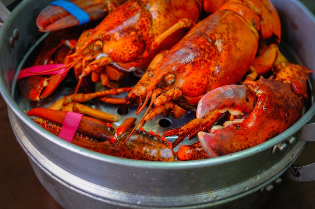 Foto maine lobster sta cucinando