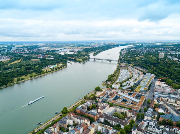 Mainz aerial panoramic view Germany