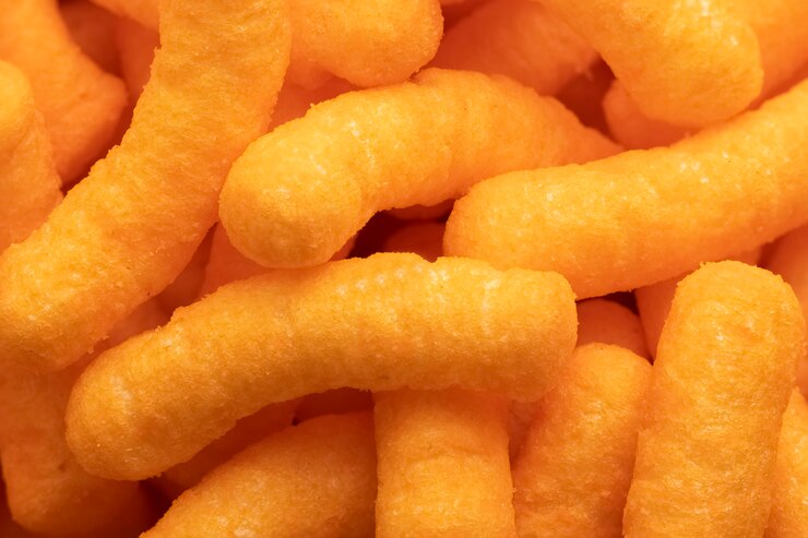 Maïscrackers bovenaanzicht snacks eten