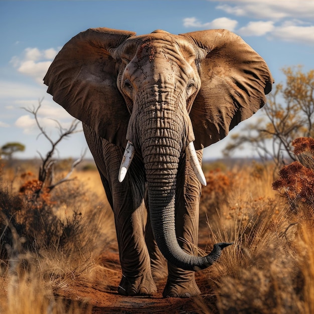 Majestic African Elephant in Savanna