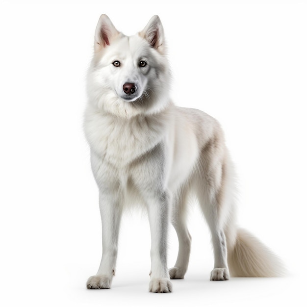 Majestic Akbash Dog On White Background JPEG Generative Ai