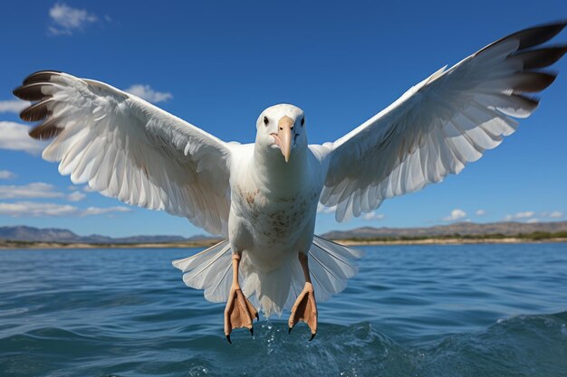 Majestic albatross against a clear blue sky Generative AI