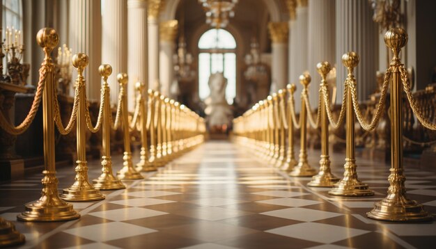 Foto l'eleganza della maestosa croce d'oro dell'altare riflette la spiritualità nel cristianesimo generata dall'intelligenza artificiale