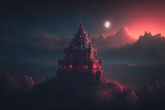 Majestic Ancient Temple of the Fantasy World