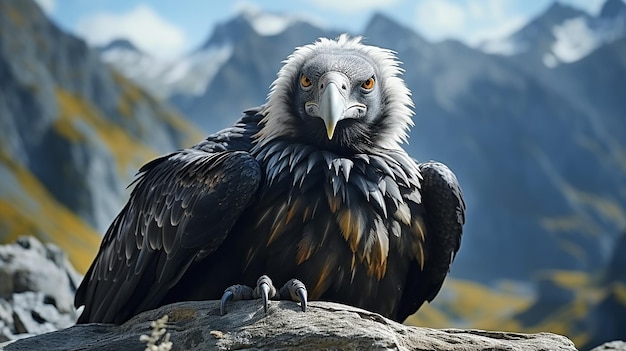 Photo majestic andean condor vultur gryphus