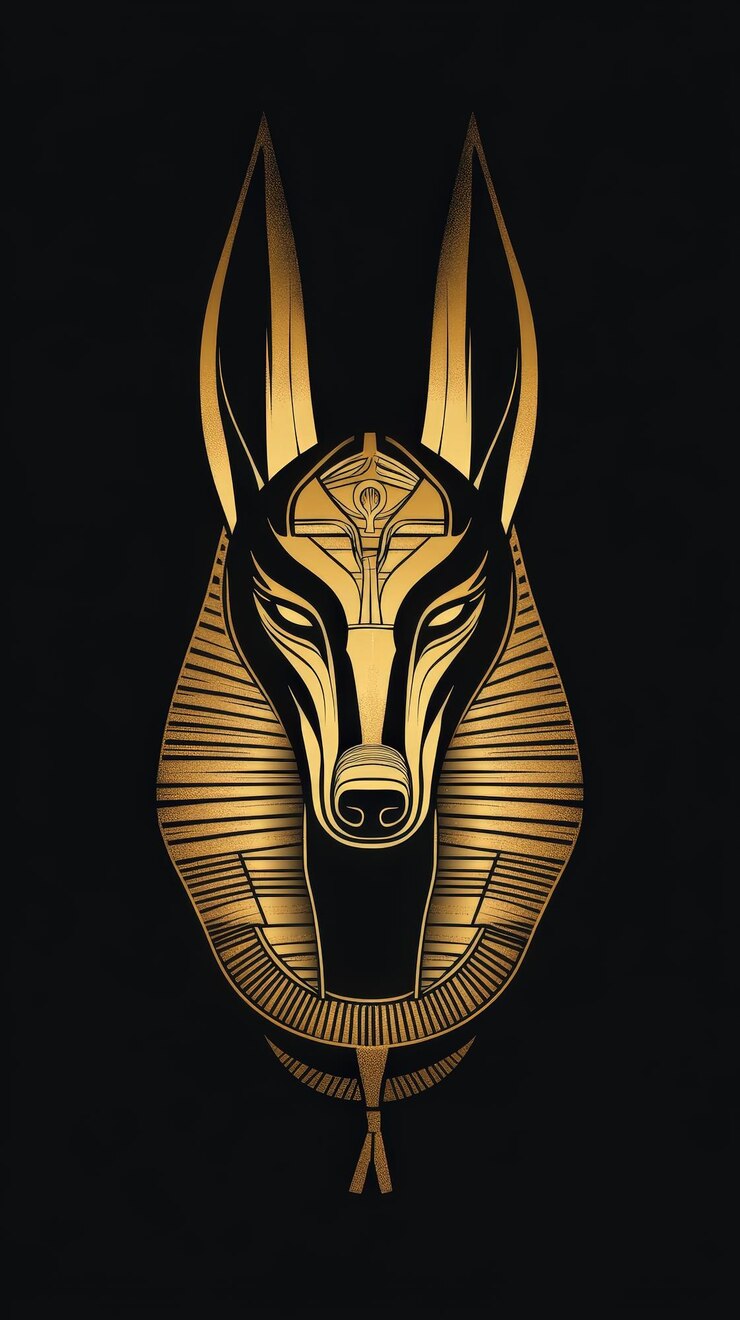 Photo majestic anubis golden god of the egyptian underworld