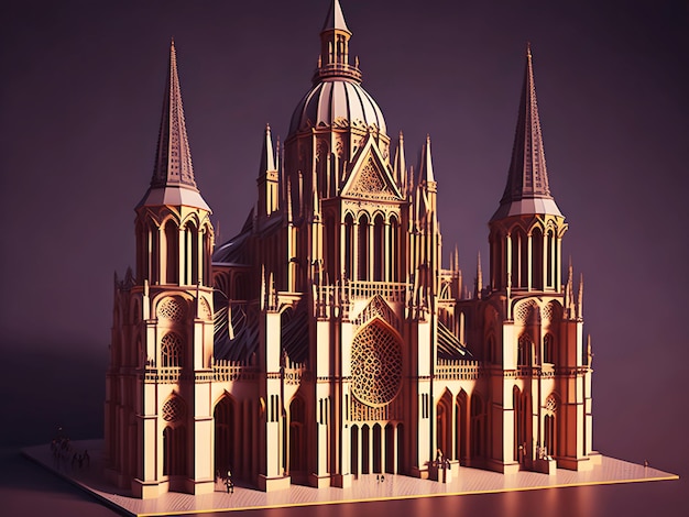 Majestic architecture of famous cathedral Paris Generative Ai