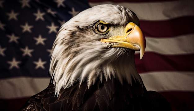 Majestic bald eagle symbol of American pride generated by AI