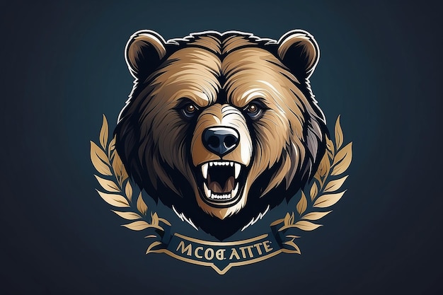 Фото Шаблон логотипа majestic bear смелость и устойчивость