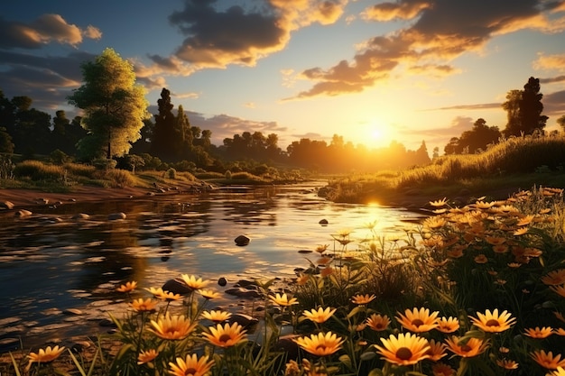 Majestic beautiful landscape wallpaper nature background Generated with AI