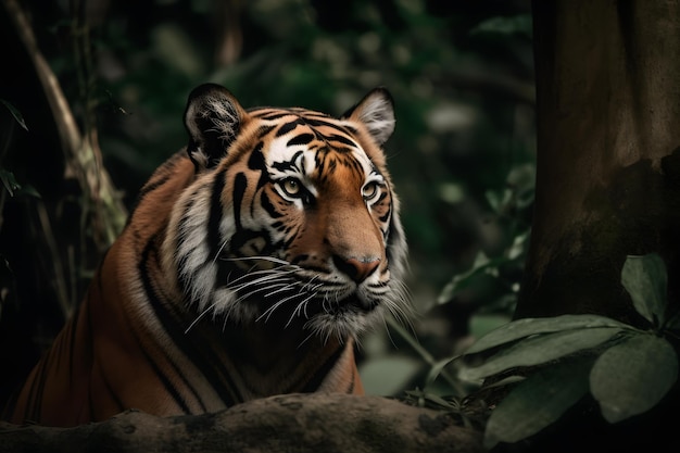 Majestic Beauty A Portrait of a Tiger in the Jungl