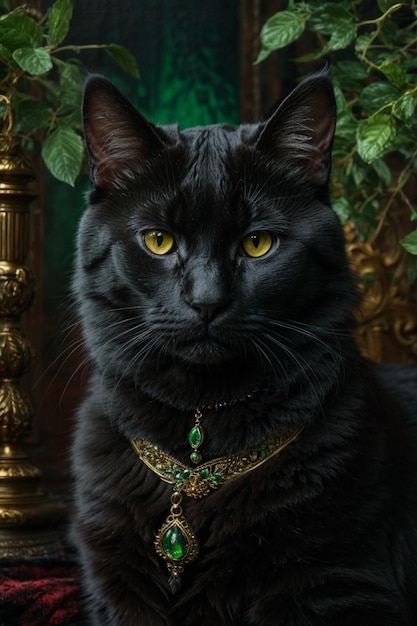 Majestic black cat