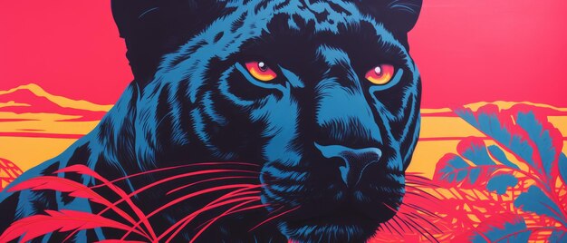 A majestic black panther with a bright background generative ai