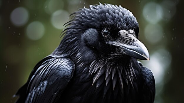 Photo majestic black raven