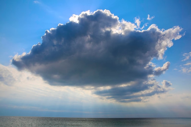 Majestic blue sky background with clouds