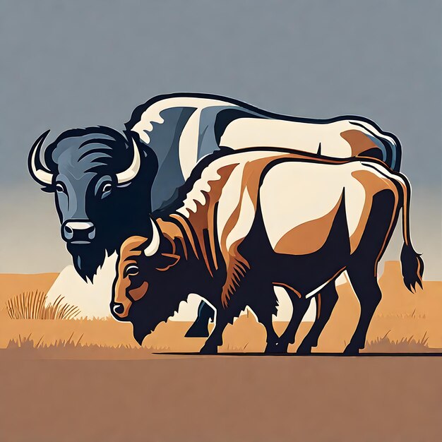 Majestic Buffalo Herds in the Great Plains