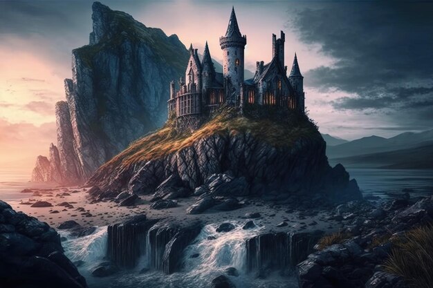Premium Photo | The majestic castle of the mystic highlands