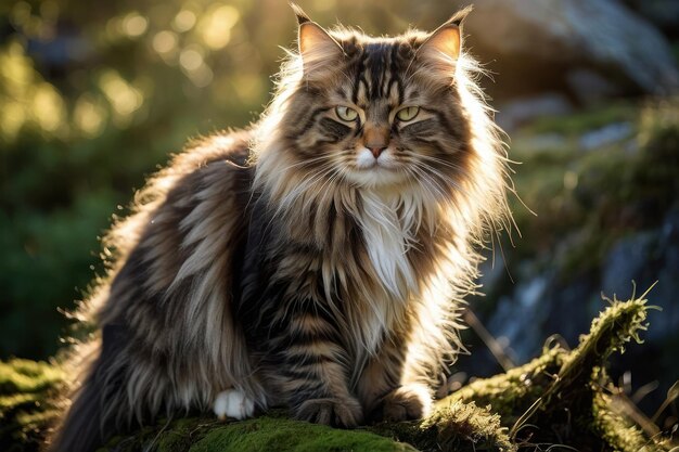 Photo majestic cat in forest setting