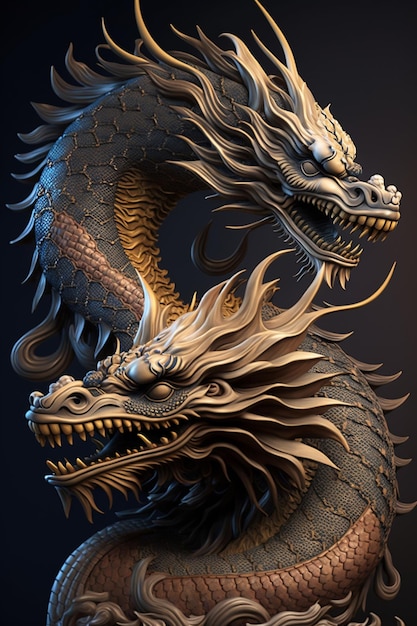 Majestic Chinese Dragon Statues in Vibrant Colors