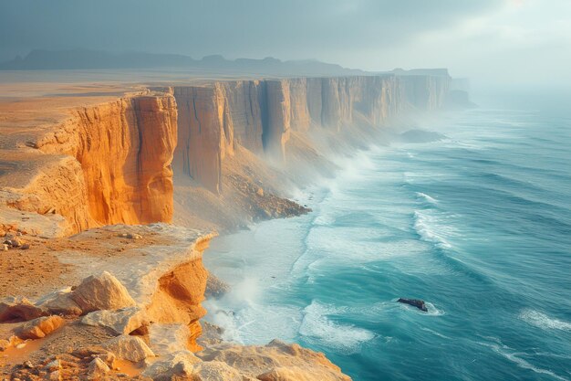 Majestic Cliffs Overlooking Ocean Waves
