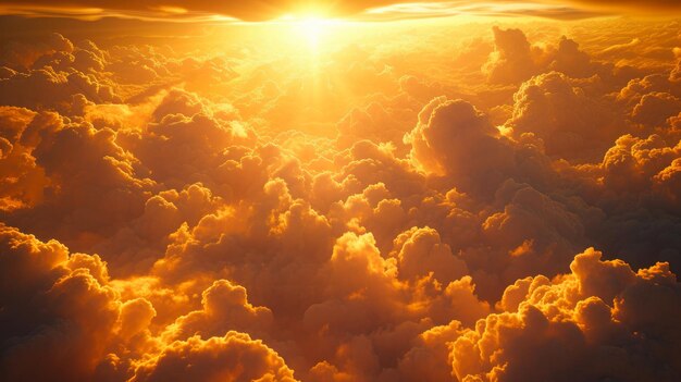 Majestic Cloudscape Bathed in Golden Hues