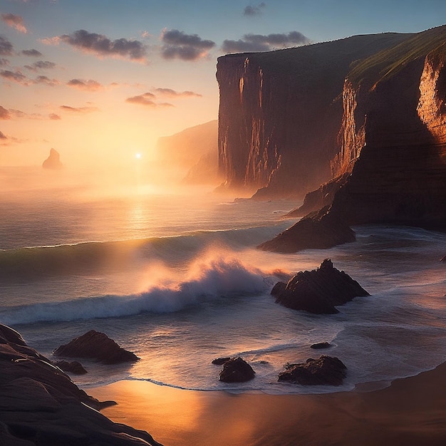 Foto maestose meraviglie costiere esplora la magia del litorale panoramico