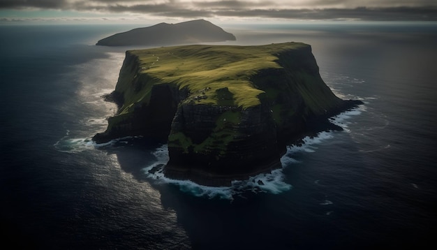 majestic coastline high up drone viewpoint generated by ai