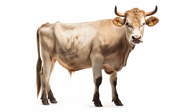 The Majestic Cow on a White Canvas