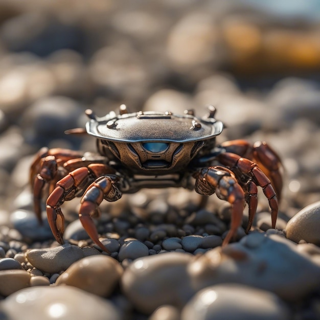 Majestic crab by the shore A fascinating glimpse into aquatic wonder