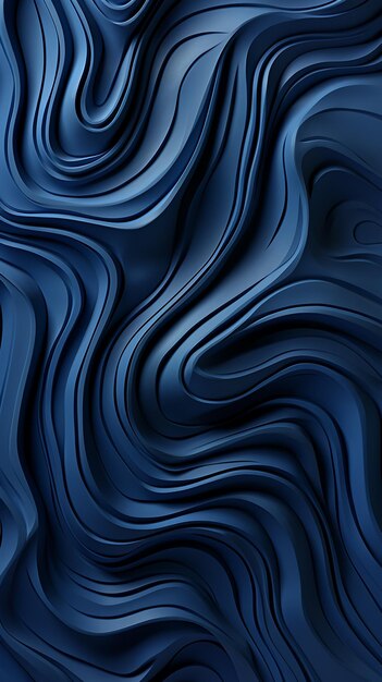 Majestic Dark Blue 3D Waves Abstract achtergrondontwerp