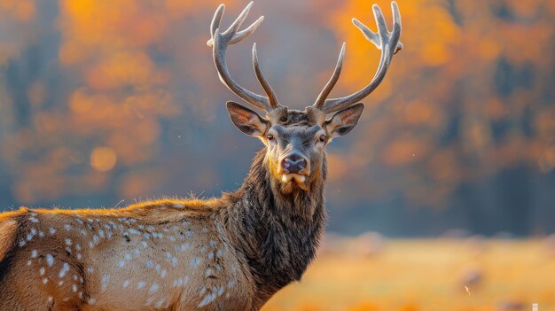 Majestic Deer With Antlers in Field