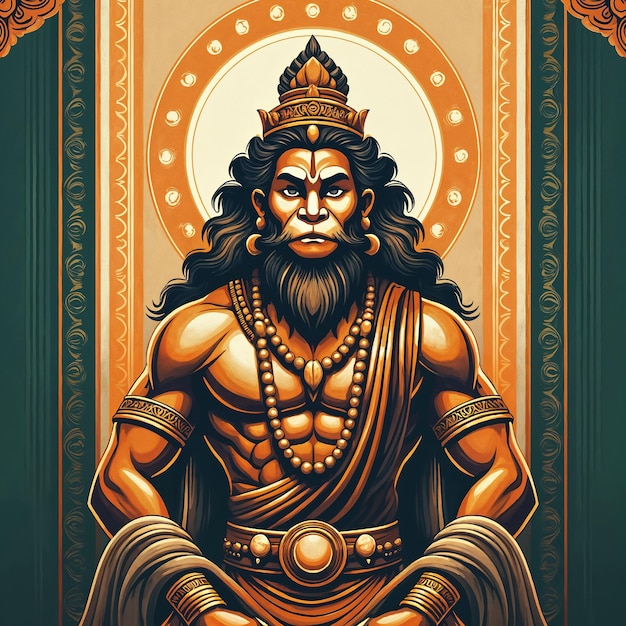 majestic depiction of lord hanuman